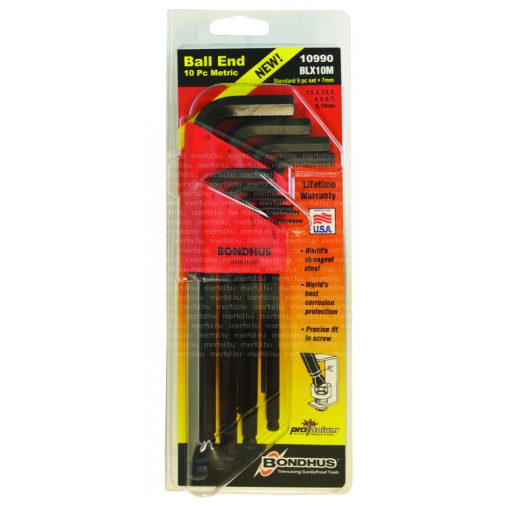 L-hatszögkulcs gömbvégű készlet BLX10M