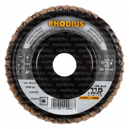 Lamellás korong LGA ALU 115x22,23 mm (40)